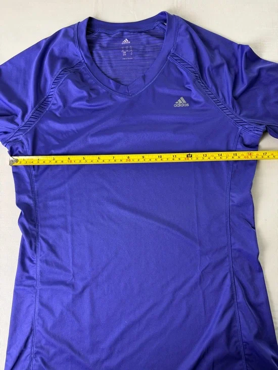 Adidas Aeroready Purple V-Neck Long Sleeve Performance Top Size M - Picture 7 of 11